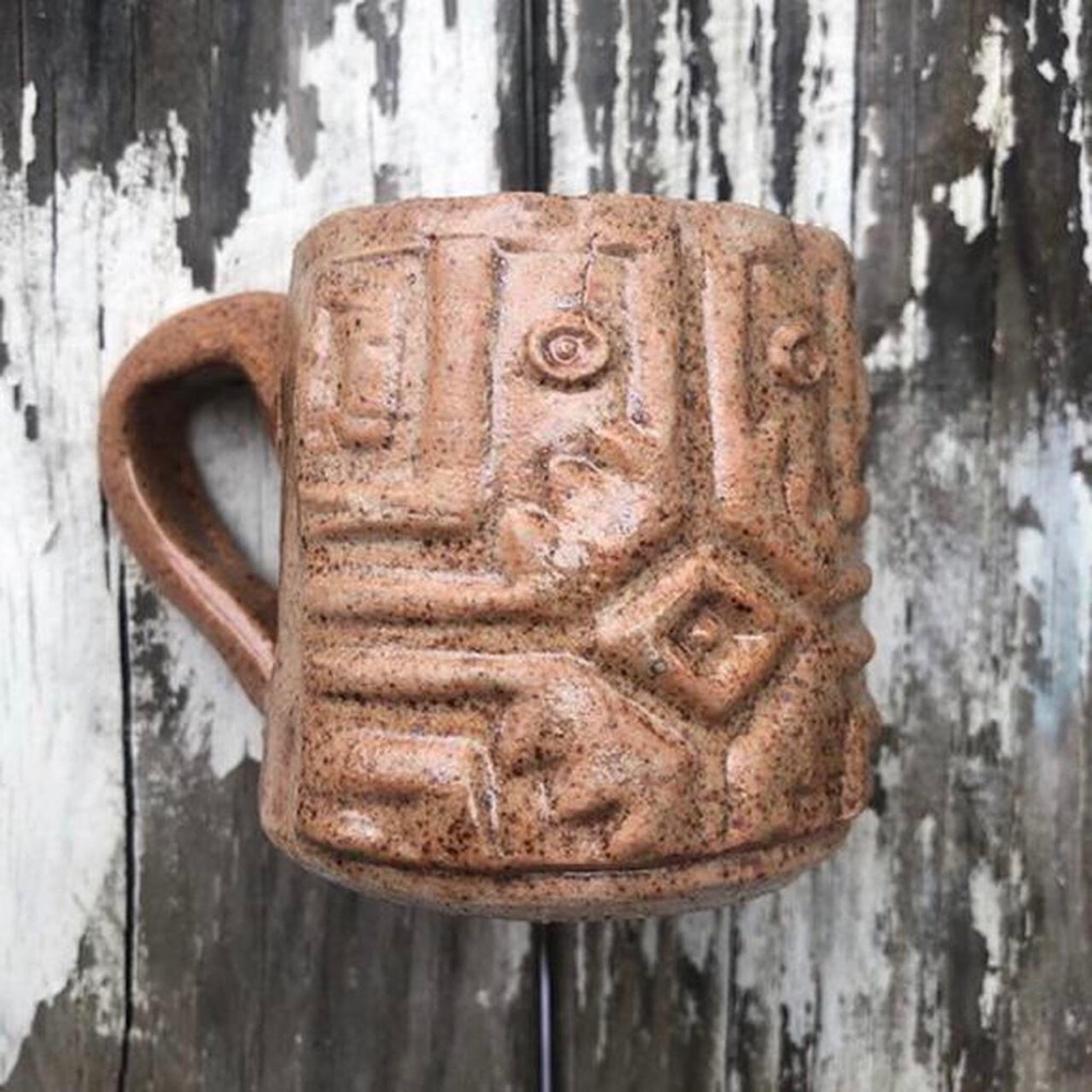 I handmade this camel colored ceramic mug!